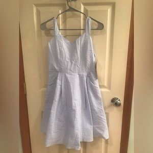 NWT Rare Editions Blue Striped Dress Size 16